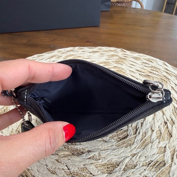 Coach Signature Jacquard Leather Wristlet Wallet Mini Clutch Bag Vintage Y2K - Picture 6 of 8